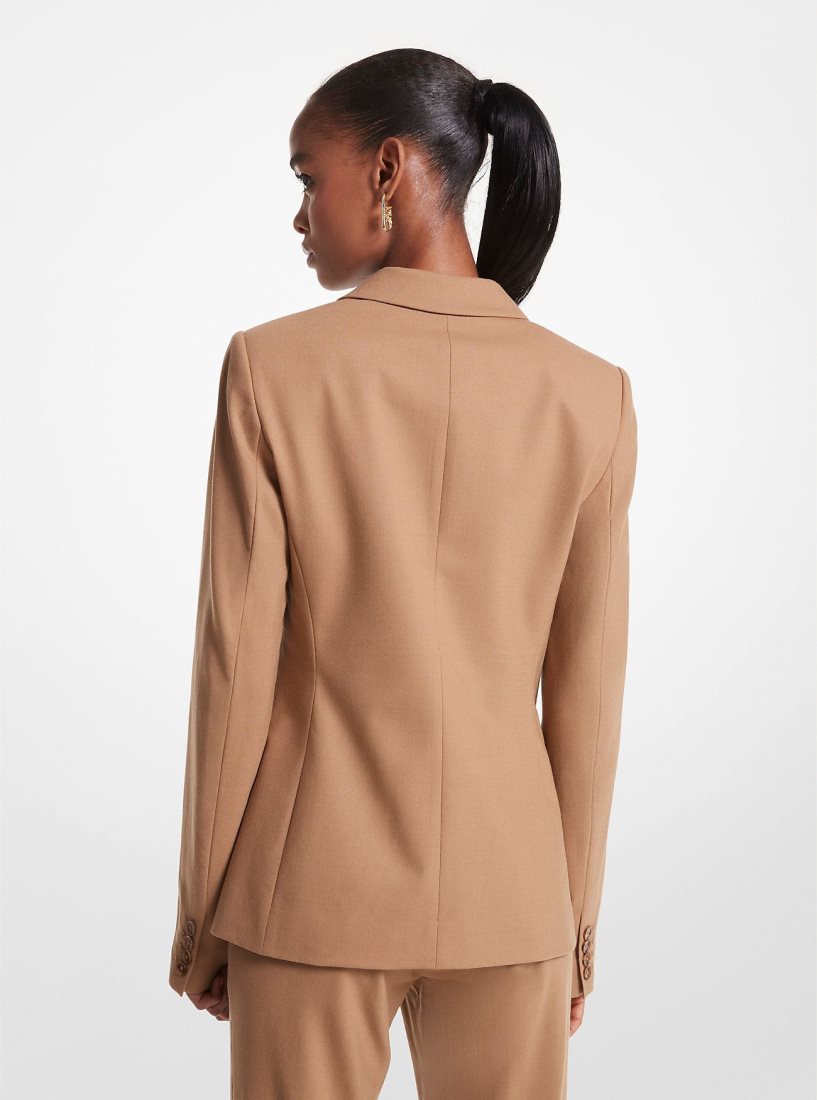 Michael Kors Stretch Wool Blazer Mont Kadın Koyu Kahverengi | 569107-GLR