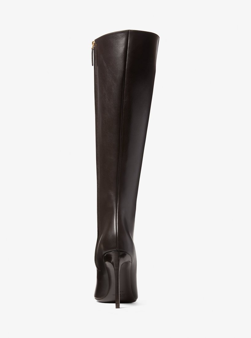 Michael Kors Tatjana Leather Boots Bot Kadın Çikolata | 653294-ESI