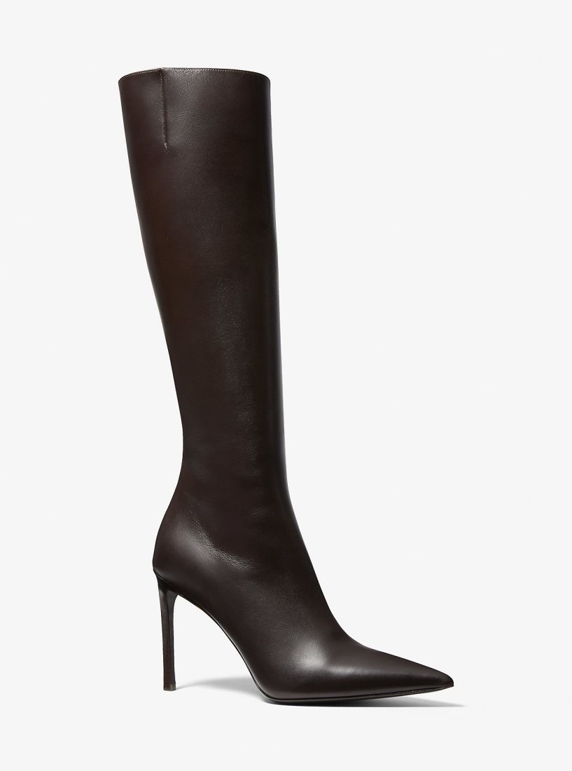 Michael Kors Tatjana Leather Boots Bot Kadın Çikolata | 653294-ESI