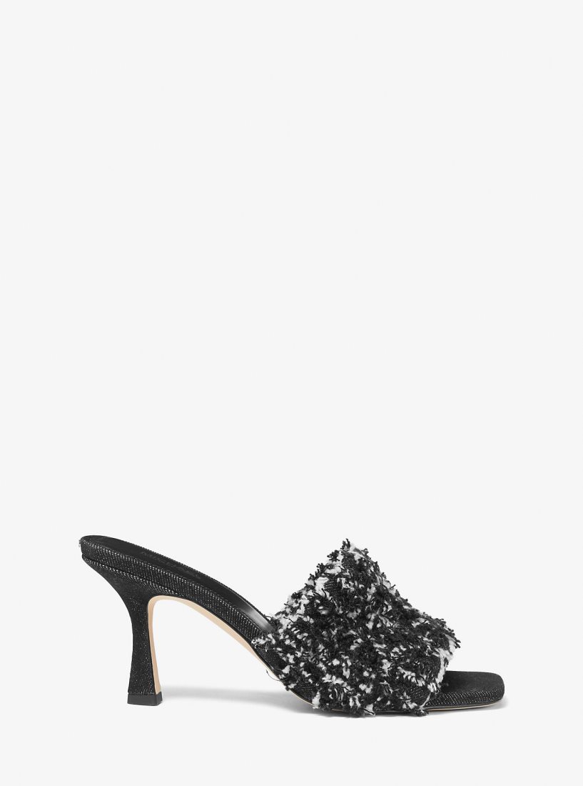 Michael Kors Tessa Frayed Denim Mule Sandal Sandalet Kadın Siyah | 743508-HMG