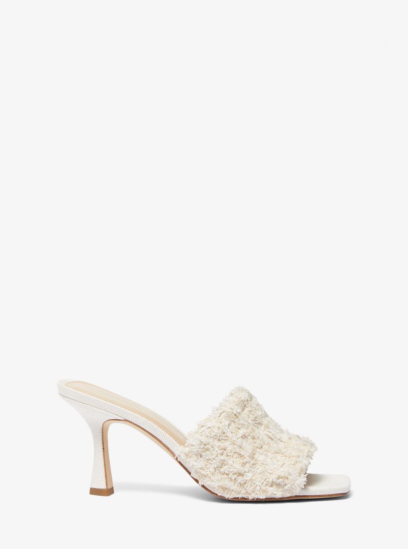 Michael Kors Tessa White Denim Mule Sandal Sandalet Kadın Beyaz | 845719-FGO