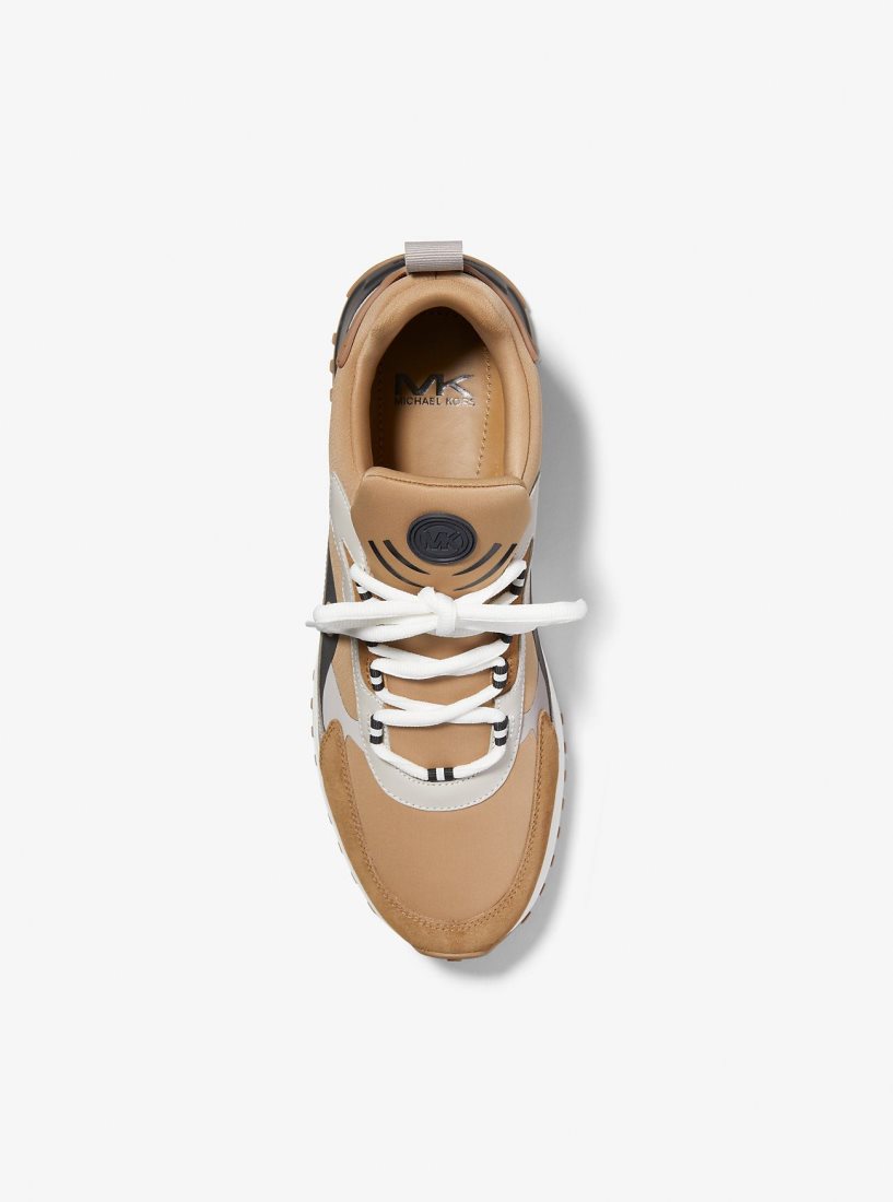 Michael Kors Theo Sport Mixed-Media Trainer Spor Ayakkabı Erkek Husk | 612894-XFY