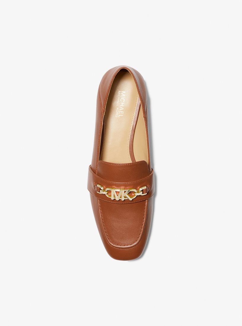 Michael Kors Tiffanie Leather Loafer Düz Ayakkabı Kadın Luggage | 914327-KPR