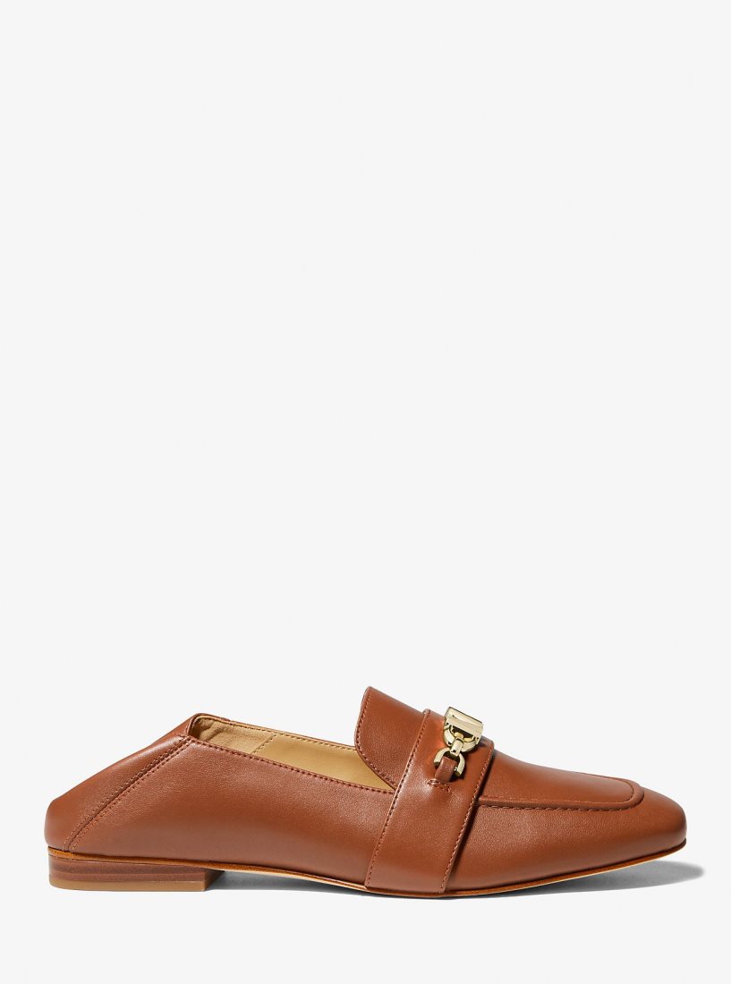 Michael Kors Tiffanie Leather Loafer Düz Ayakkabı Kadın Luggage | 914327-KPR