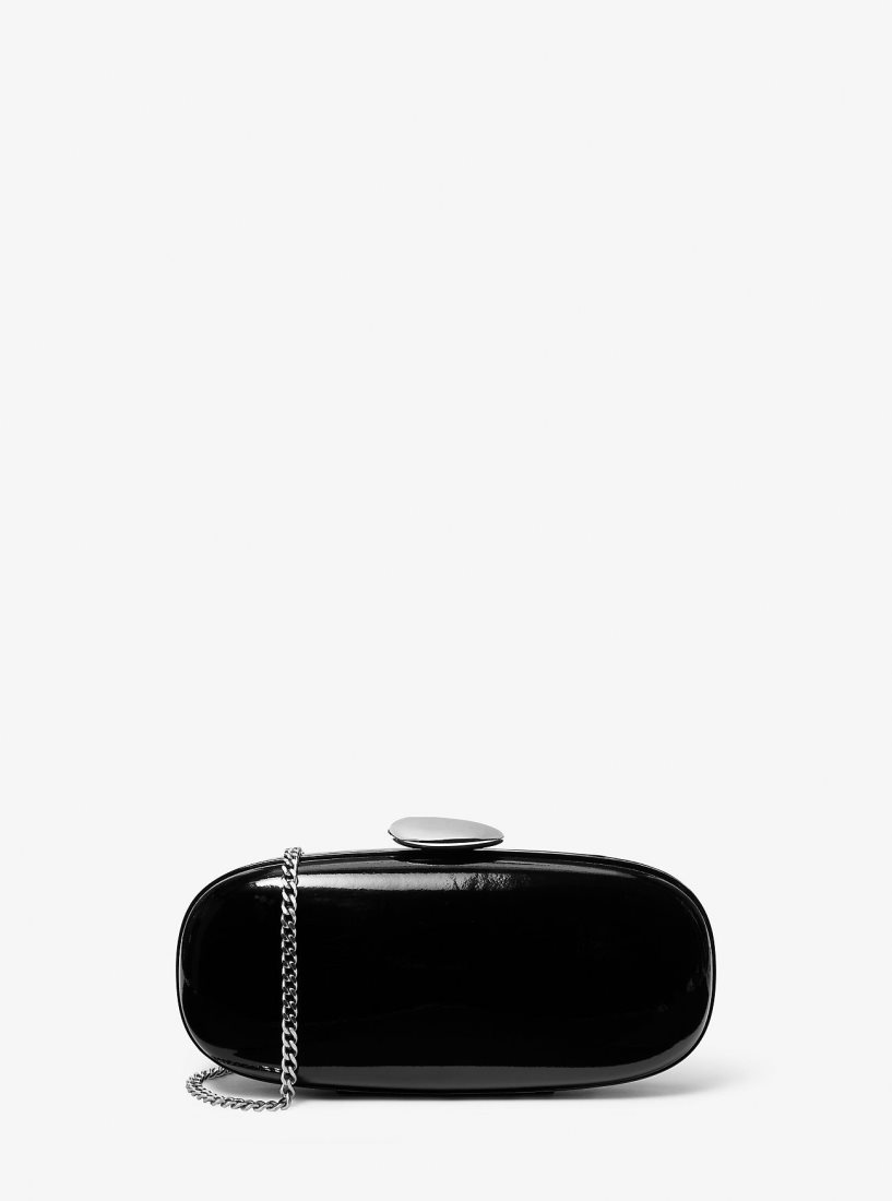 Michael Kors Tina Small Patent Leather Minaudiere Debriyaj Çanta Kadın Siyah | 243698-VBS