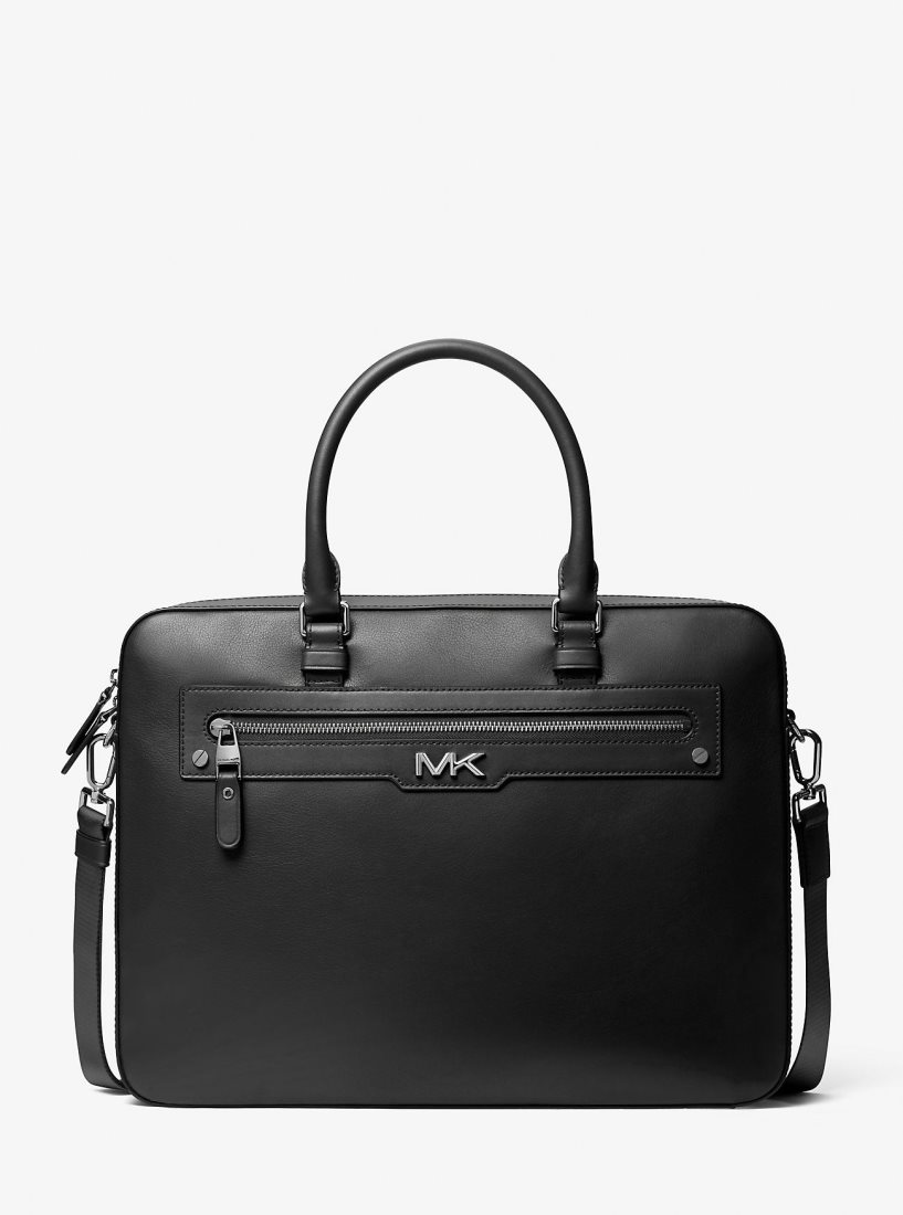 Michael Kors Varick Large Leather Briefcase Totes Erkek Siyah | 108497-UMK