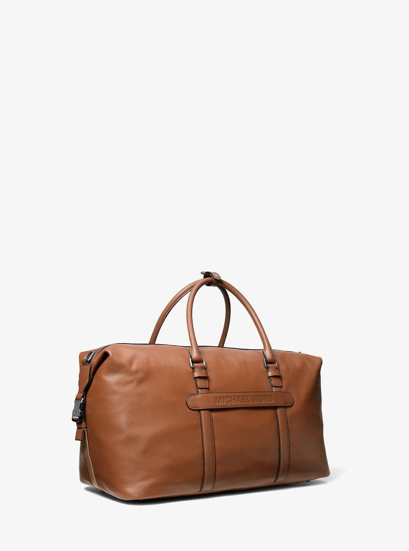 Michael Kors Varick Leather Duffel Bag Duffle Çanta Kadın Luggage | 063921-FRN