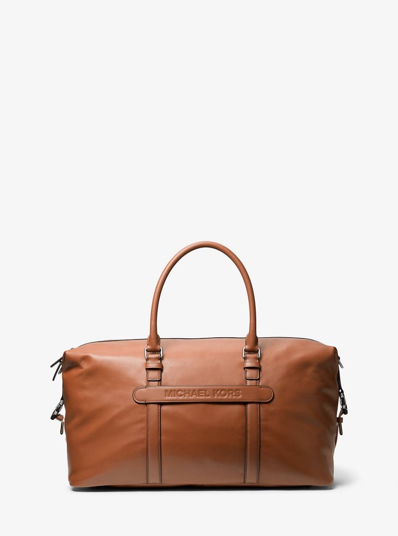 Michael Kors Varick Leather Duffel Bag Duffle Çanta Kadın Luggage | 063921-FRN