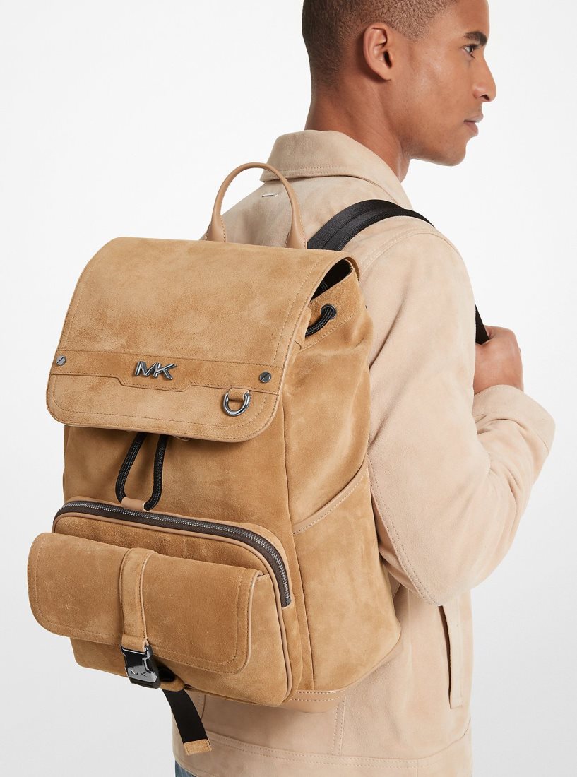 Michael Kors Varick Suede Backpack Sırt Çantası Erkek Kahverengi | 839254-LQT