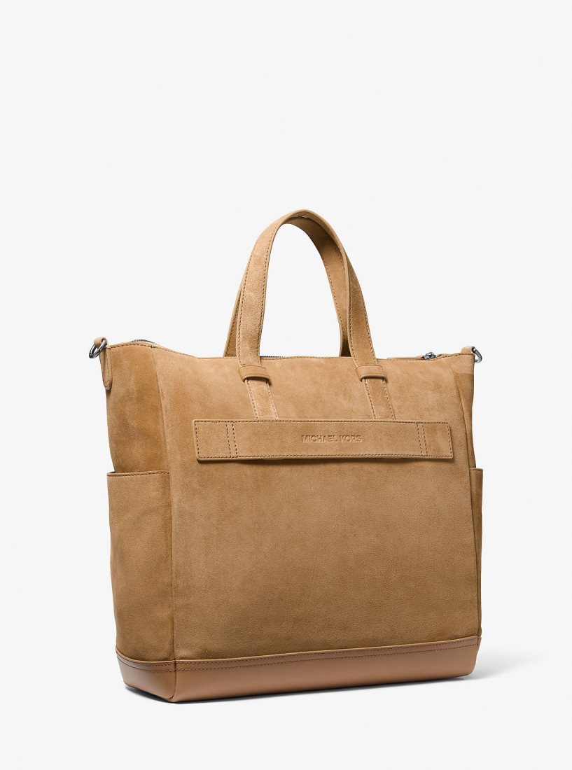 Michael Kors Varick Suede Tote Bag Duffle Çanta Erkek Kahverengi | 643295-XCE