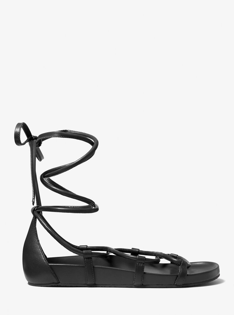 Michael Kors Vero Lace-Up Sandal Sandalet Kadın Siyah | 028761-XRS