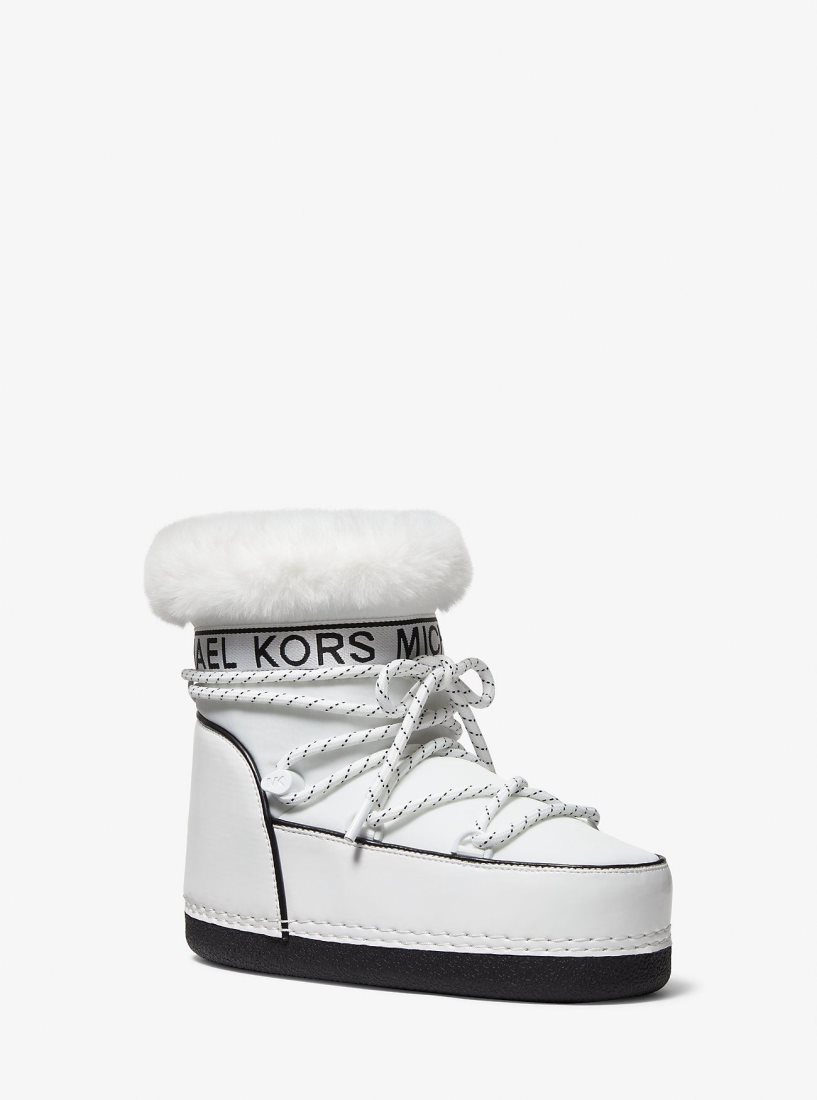 Michael Kors Zelda Nylon Snow Boot Bot Kadın Beyaz | 514870-ORB